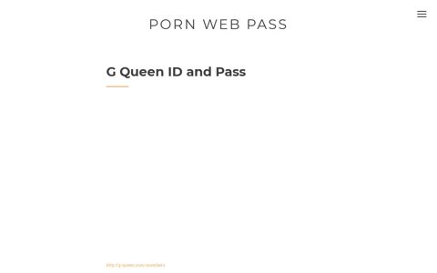 G Queen ID and Pass – Porn Web Pass