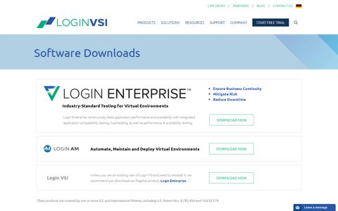 Login VSI Software Downloads