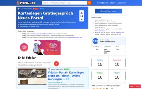 Kartenlegen Gratisgespräch Neues Portal - Portal-DB.live
