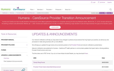 Updates & Announcements | Kentucky – Medicaid | CareSource