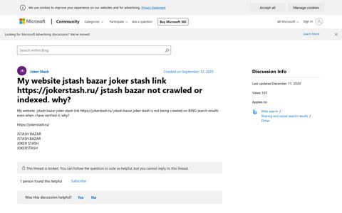 My website jstash bazar joker stash link - Microsoft Community