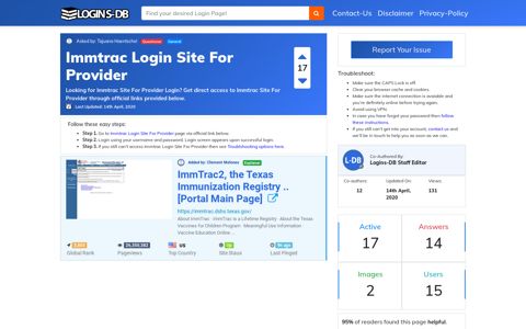Immtrac Login Site For Provider - Logins-DB