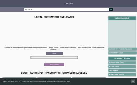 Login - Euroimport Pneumatici - Panoramica generale di accesso ...
