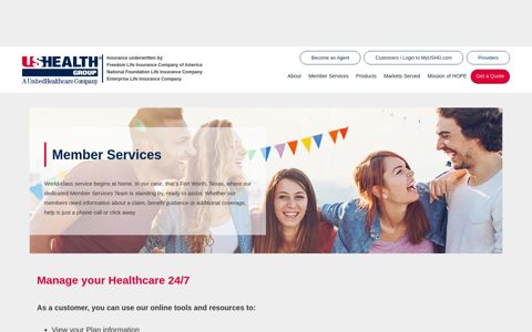 Member Services | USHealth Group | Manage Your ...