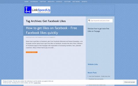 get facebook likes | Link Speed Up