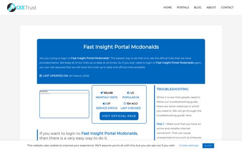 Fast Insight Portal Mcdonalds - Find Official Portal - CEE Trust