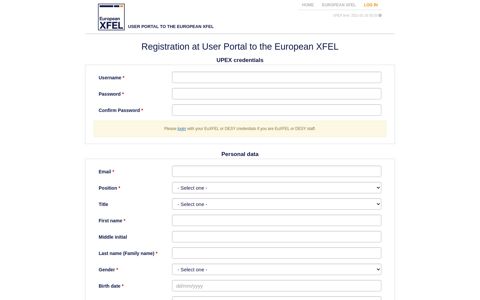 User Portal to the European XFEL :: Registration