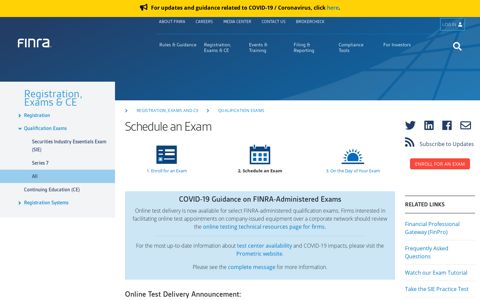 Schedule an Exam | FINRA.org