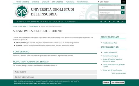 Servizi Web Segreterie studenti | Università degli studi dell ...