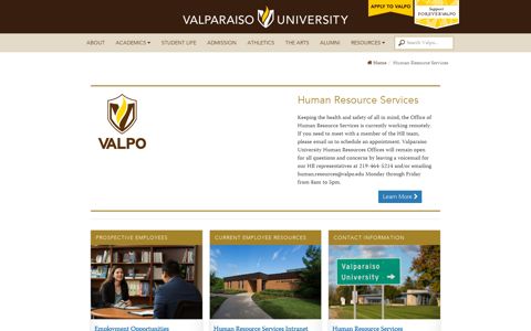Human Resource Services - Valparaiso University