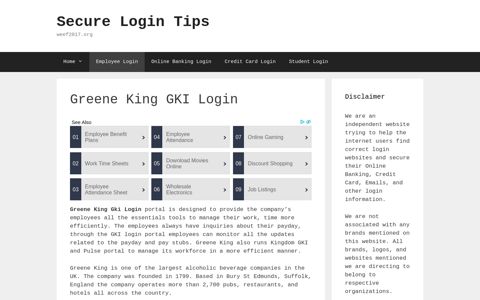 Greene King GKI Login - Secure Login Tips