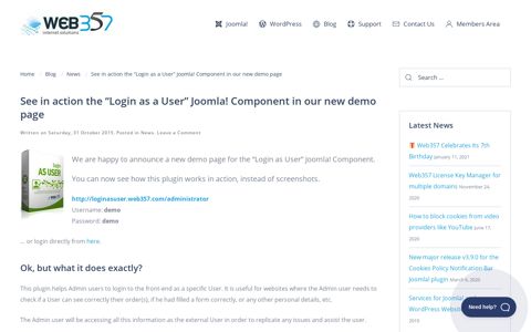 See in action the “Login as a User” Joomla! Component in our ...