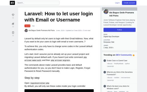 Laravel: How to let user login with Email or Username - DEV