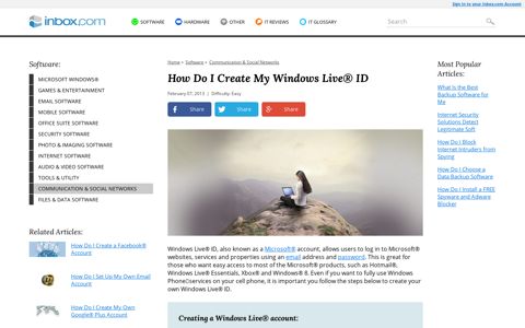 How Do I Create My Windows Live® ID | Inbox Email ...