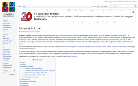 Humanity in Action - Wikipedia