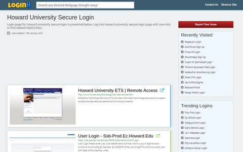 Howard University Secure Login - Loginii.com