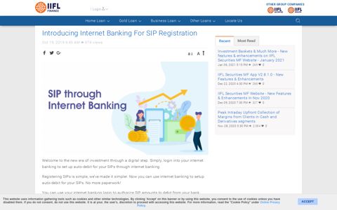 Introducing Internet Banking for SIP Registration | IIFL