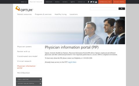 Physician Information Portal (PIP) | Optum - HealthCare Partners