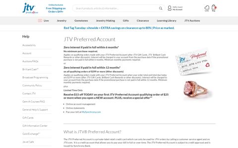 JTV Preferred Account Credit Card - Help and FAQ | JTV.com