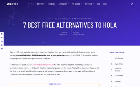 5+ Best Free Alternatives to Hola VPN in 2020 (+ Pros & Cons)