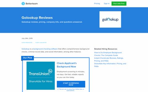 Golookup Reviews, Pricing, Key Info, and FAQs - Betterteam