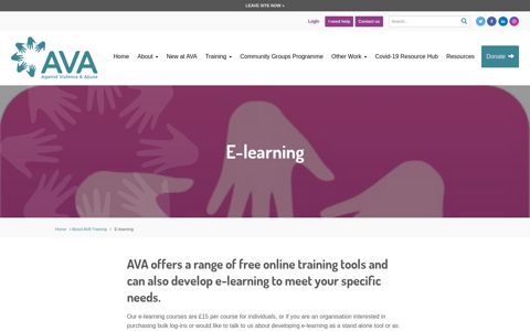E-learning - AVA - Against Violence & Abuse
