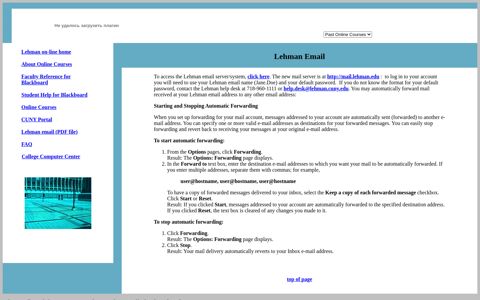Lehman On-Line: Lehman Email - Lehman College - CUNY