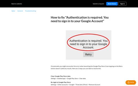 How to fix "Authentication is required. You need to sign in to ...