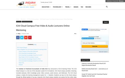 ICAI Cloud Campus Free Video & Audio Lecturers Online ...