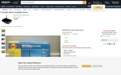 AVM FRITZ. Box WLAN 3131: Amazon.de: Computers ...