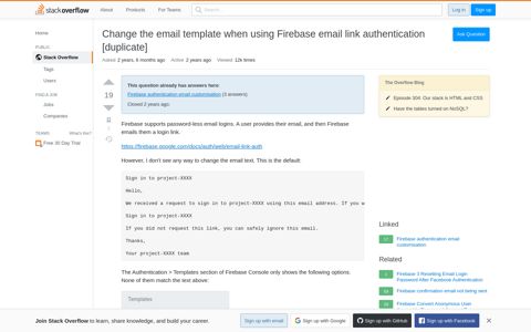 Change the email template when using Firebase email link ...