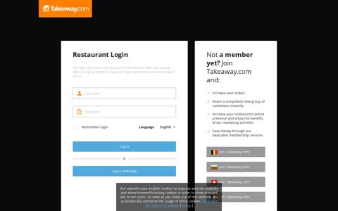 Restaurant Login - Takeaway.com