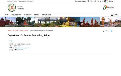 Department Of School Education, Raipur | District Raipur ...
