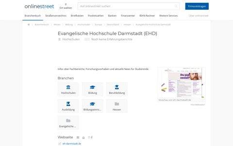 Evangelische Hochschule Darmstadt (EHD): Hochschulen ...