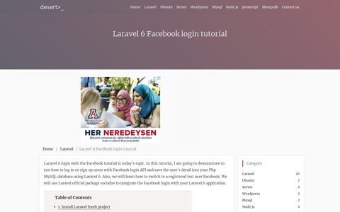 Laravel 6 Facebook login tutorial