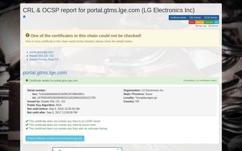 portal.gtms.lge.com (LG Electronics Inc) - (SSL) Certificate