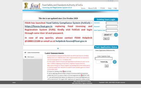 Welcome to Food Licensing & Registration System - fssai
