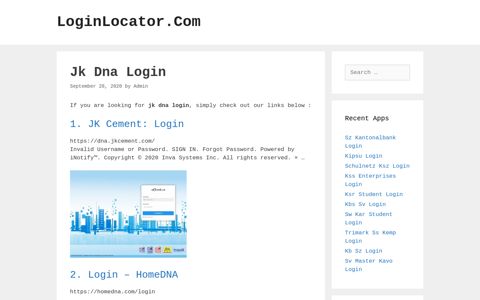 Jk Dna Login - LoginLocator.Com
