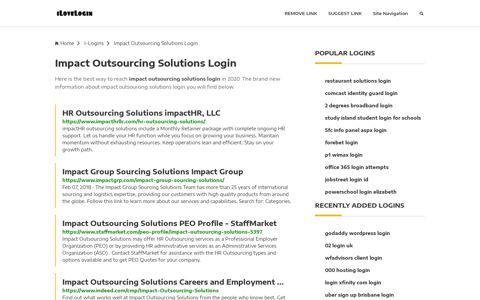 Impact Outsourcing Solutions Login ❤️ One Click Access