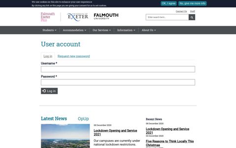 User account | Falmouth Exeter Plus