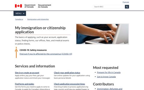 My immigration or citizenship application - Canada.ca