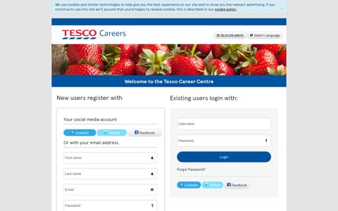Welcome to the Tesco Career Center - Register or Login