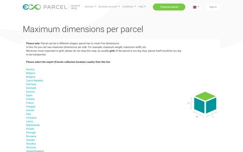Maximum dimensions per parcel | Ecoparcel
