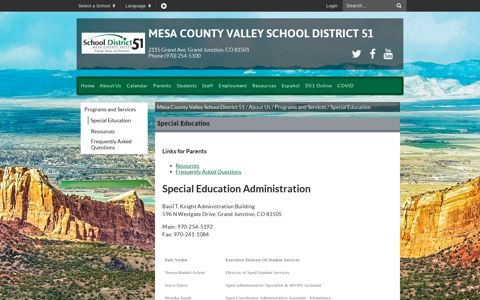 Special Education - Mesa County Valley School District 51