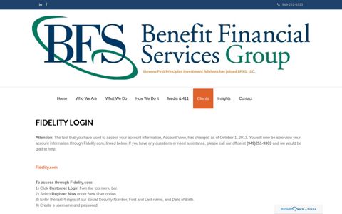 Fidelity Login | Benefit Financial Services Group
