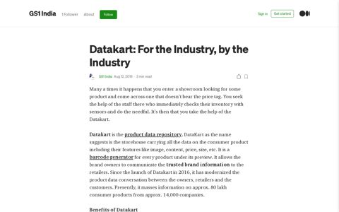 Datakart: For the Industry, by the Industry - GS1 India - Medium
