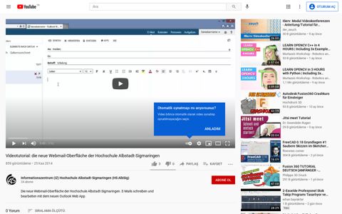 Videotutorial: die neue Webmail-Oberfläche der ... - YouTube