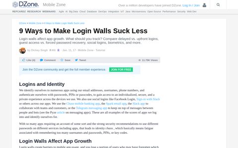 9 Ways to Make Login Walls Suck Less - DZone Mobile