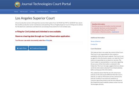 Journal Technologies Court Portal: Los Angeles Superior Court