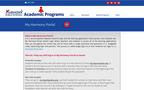 HPS My Harmony Portal | hpsacademicprograms